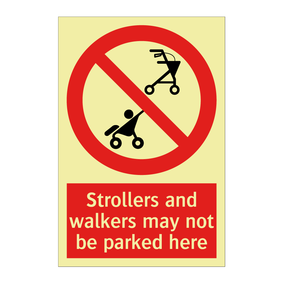 Strollers and walkers may not be parked here