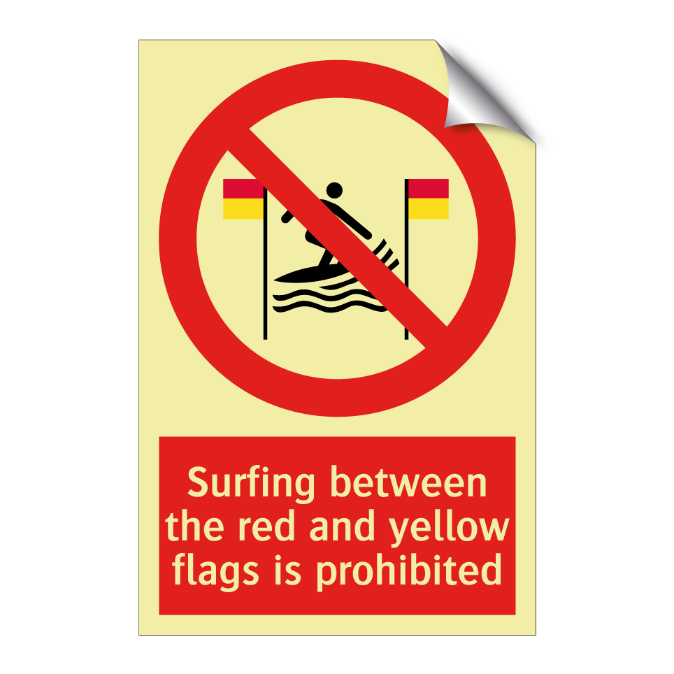 Surfing between the red and yellow flags is prohibited