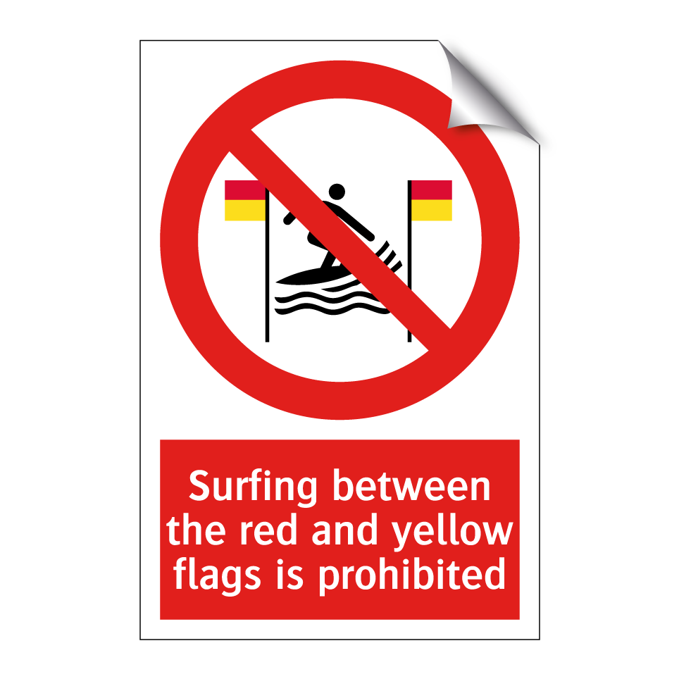 Surfing between the red and yellow flags is prohibited
