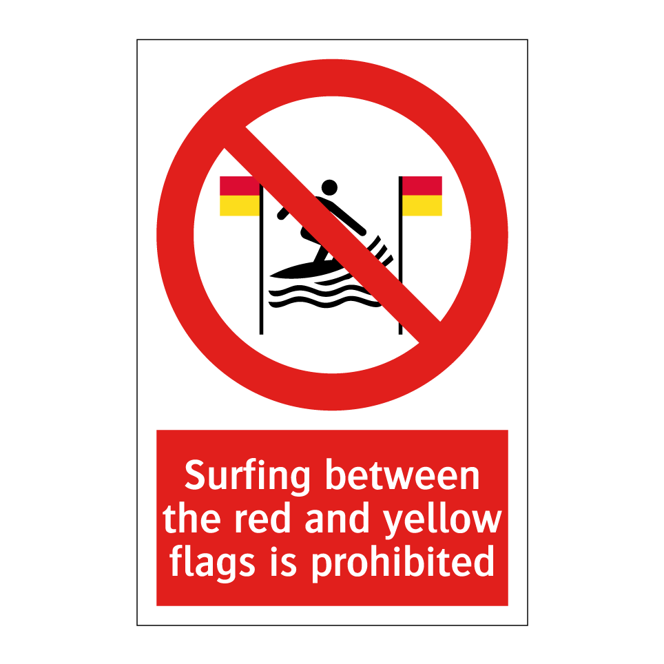 Surfing between the red and yellow flags is prohibited