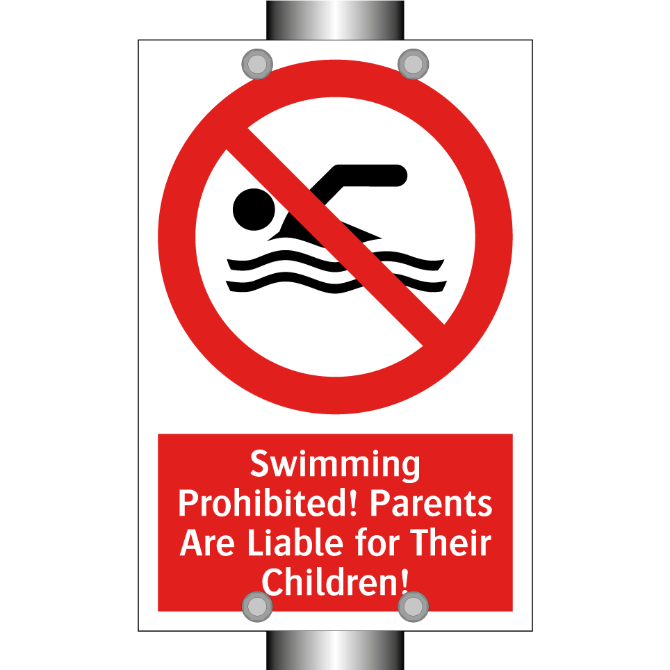 Swimming Prohibited! Parents Are Liable for Their Children!