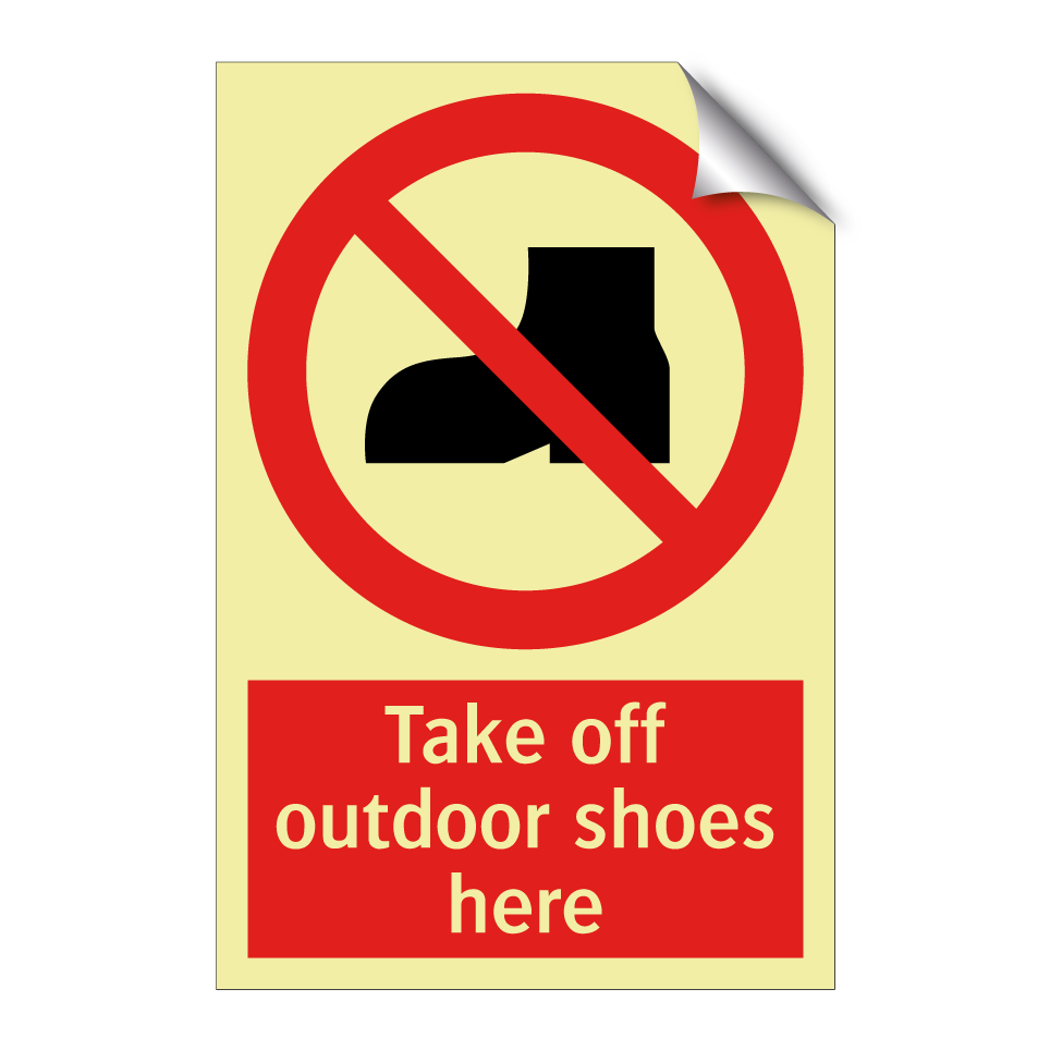 Take off outdoor shoes here