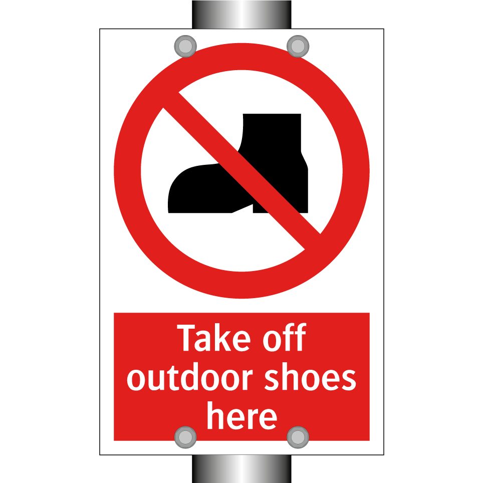 Take off outdoor shoes here