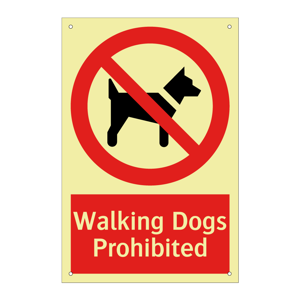 Walking Dogs Prohibited