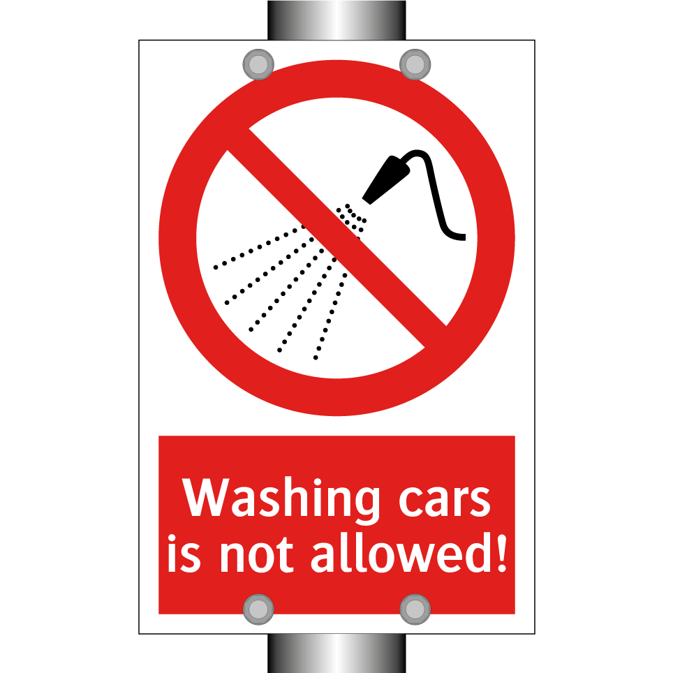Washing cars is not allowed!