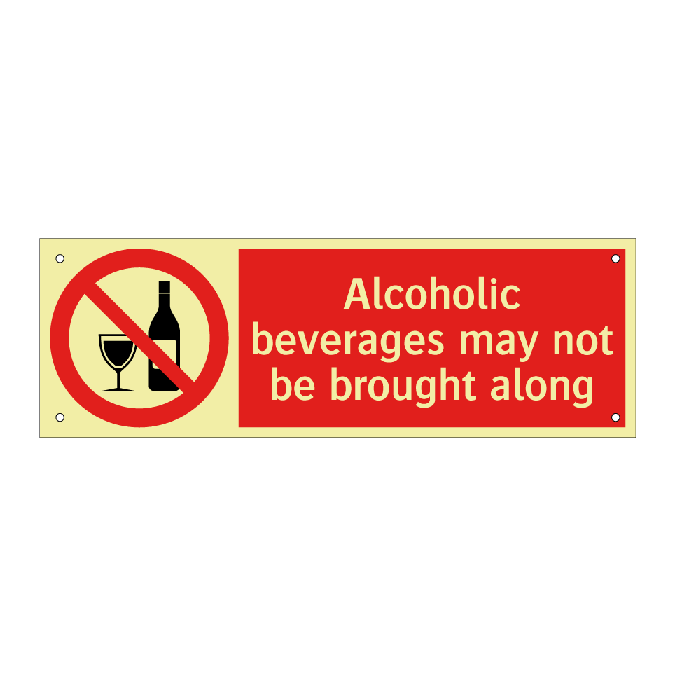 Alcoholic beverages may not be brought along