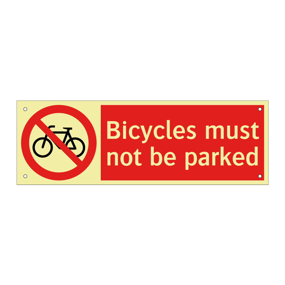 Bicycles must not be parked