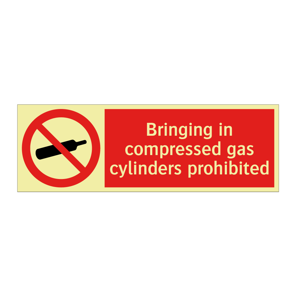 Bringing in compressed gas cylinders prohibited