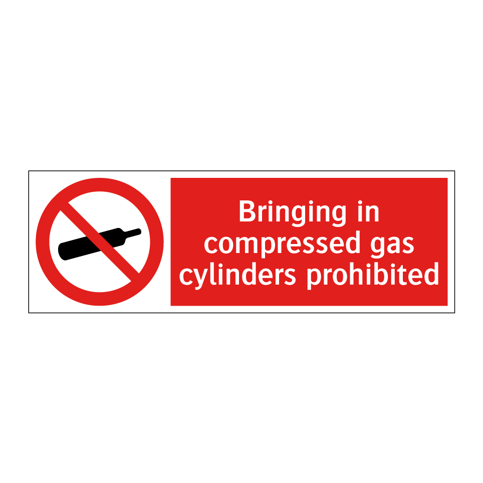 Bringing in compressed gas cylinders prohibited