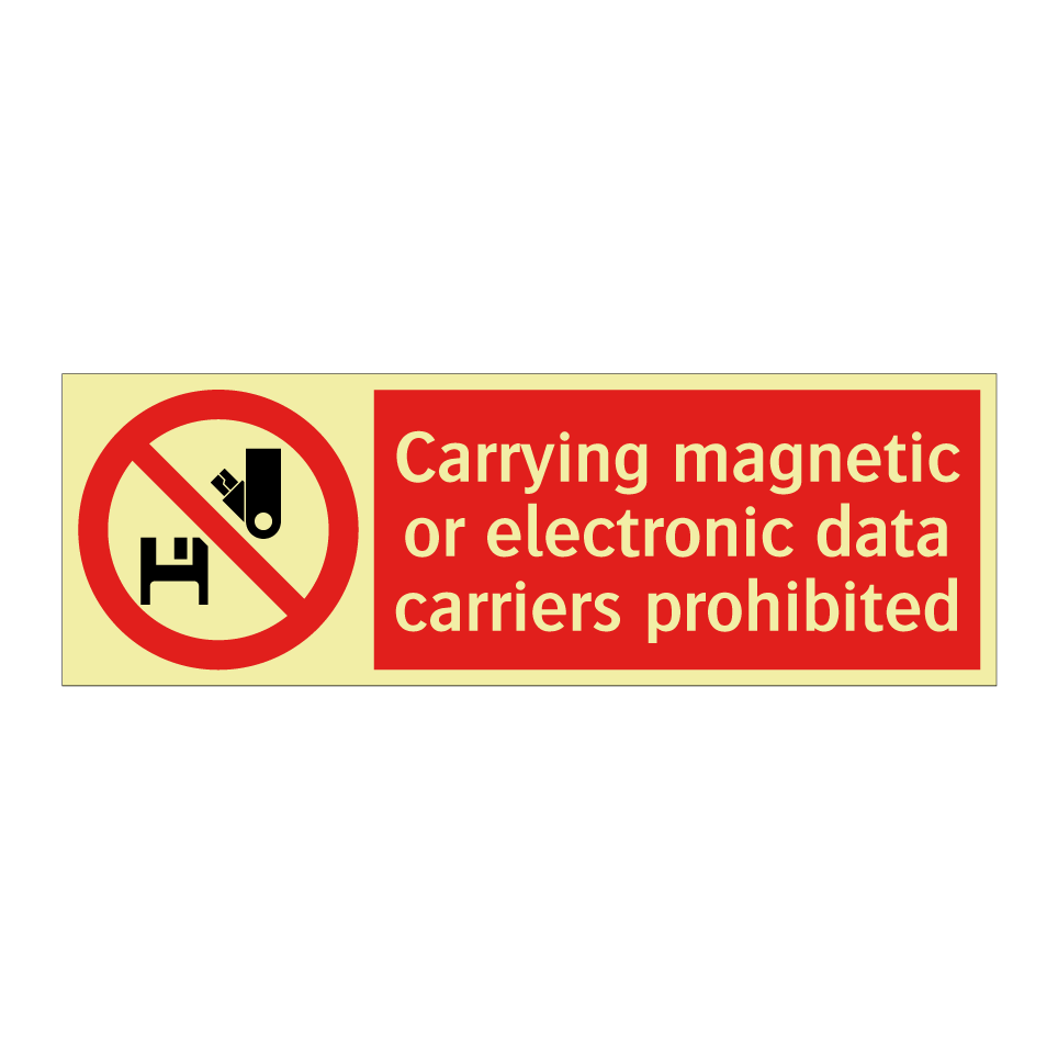 Carrying magnetic or electronic data carriers prohibited