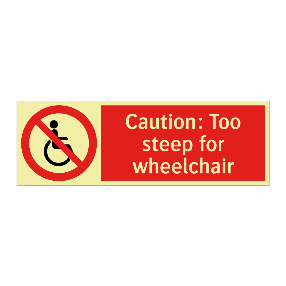 Caution: Too steep for wheelchair