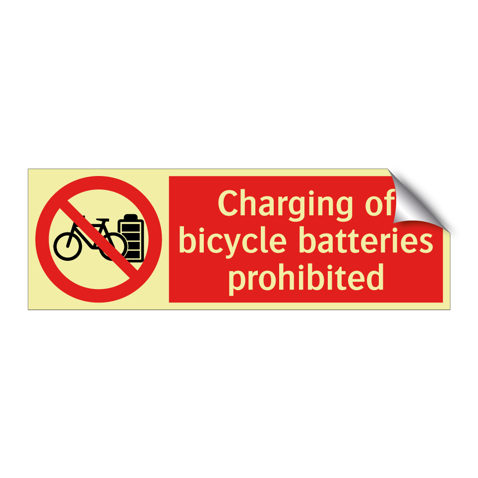 Charging of bicycle batteries prohibited