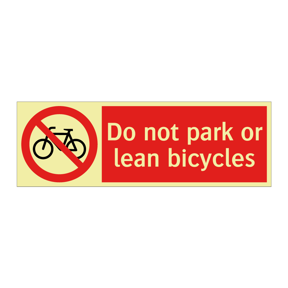 Do not park or lean bicycles