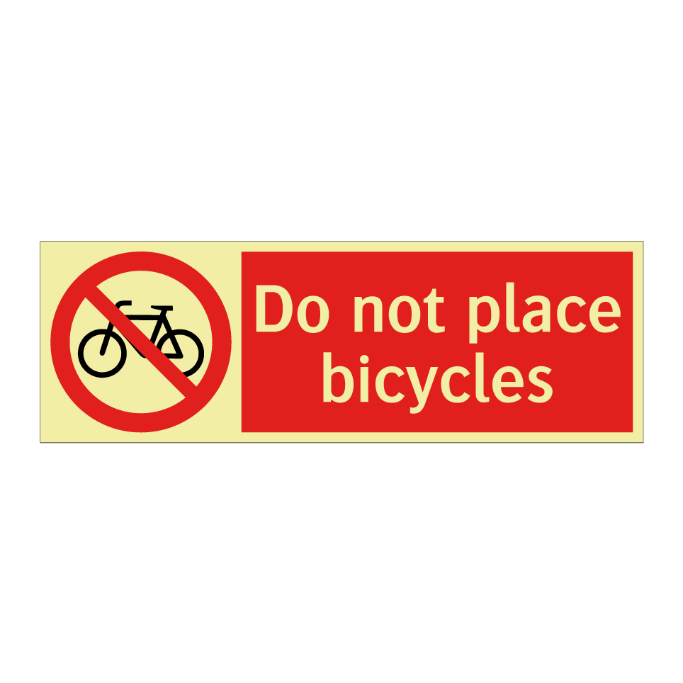 Do not place bicycles