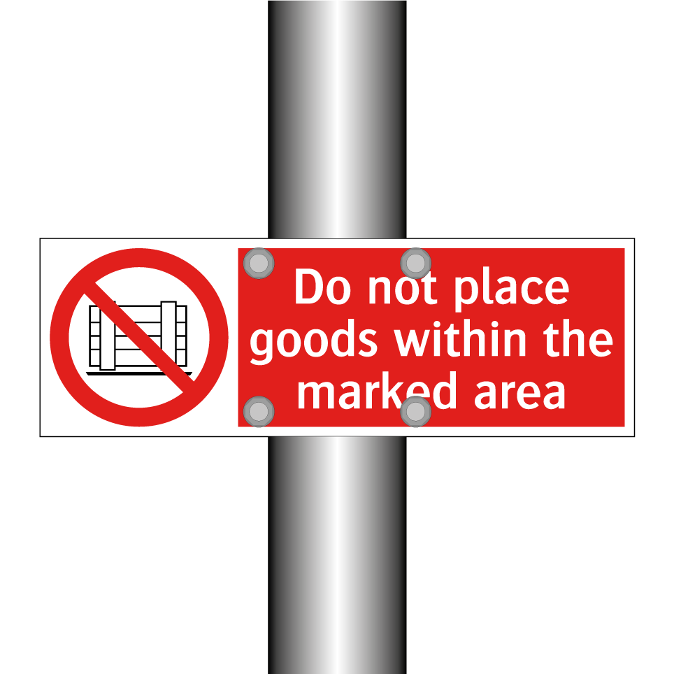 Do not place goods within the marked area