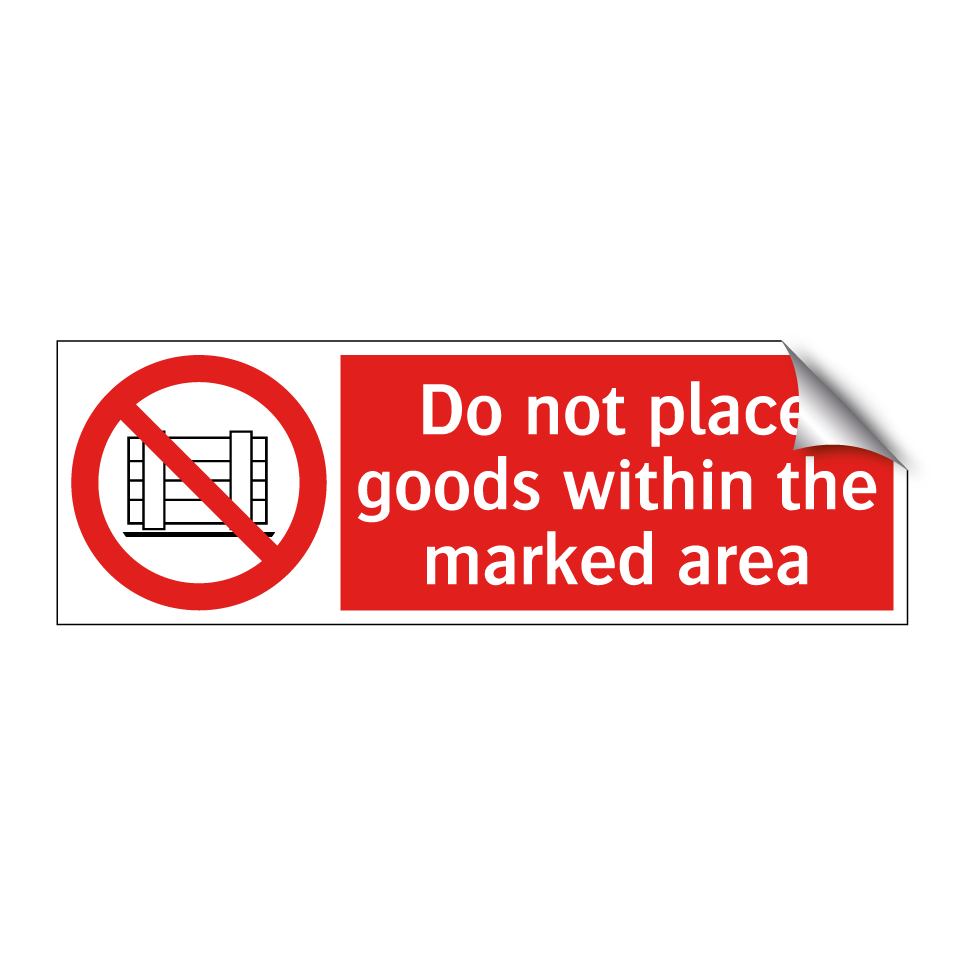 Do not place goods within the marked area