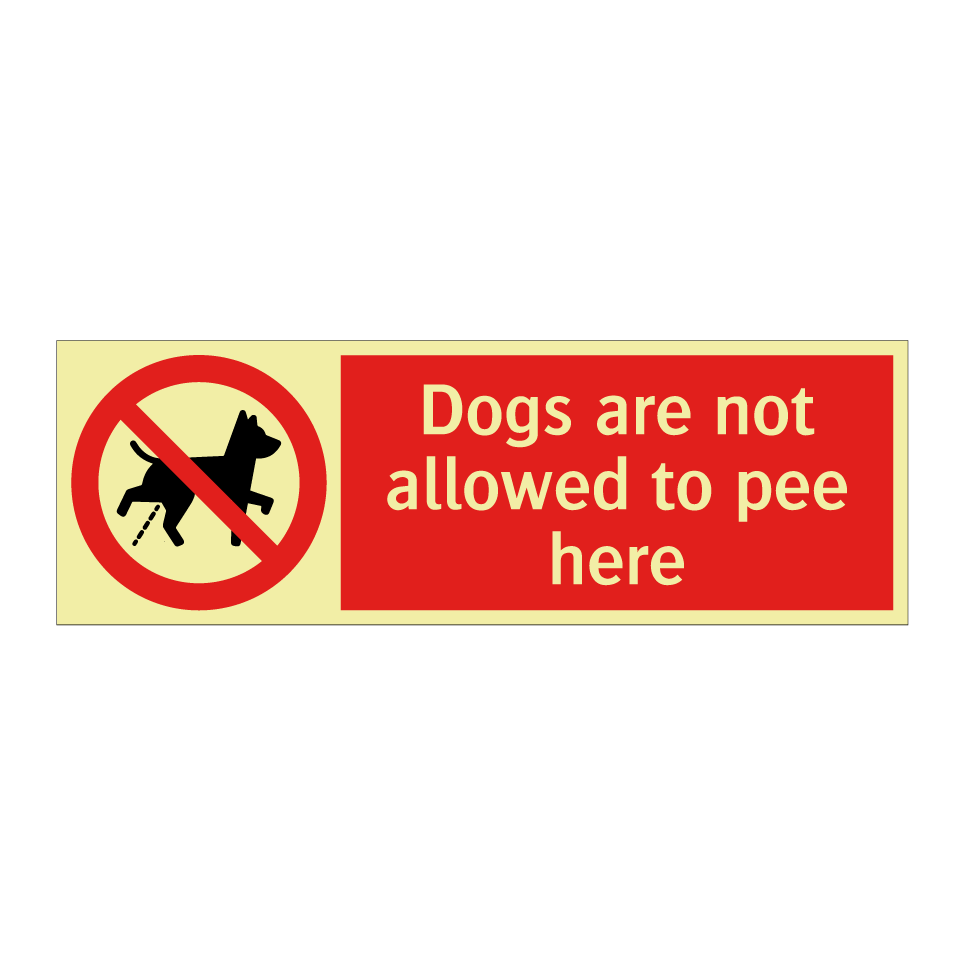 Dogs are not allowed to pee here
