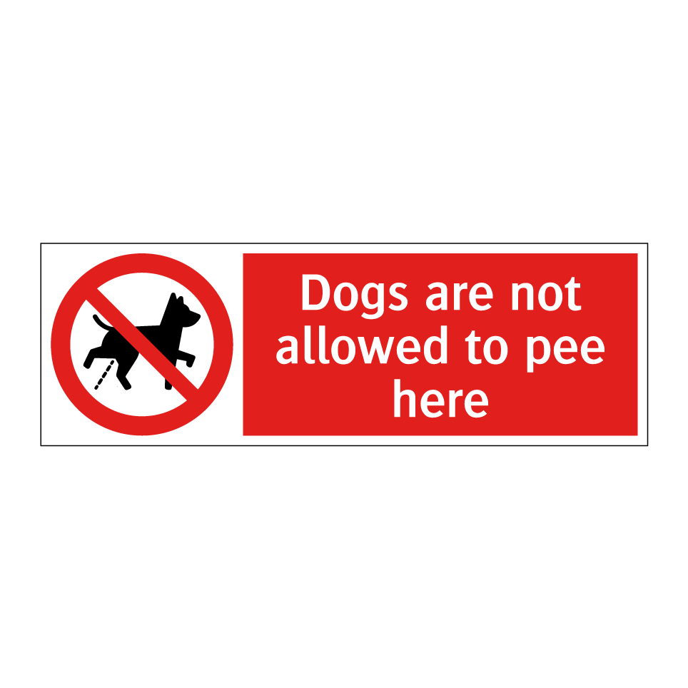 Dogs are not allowed to pee here