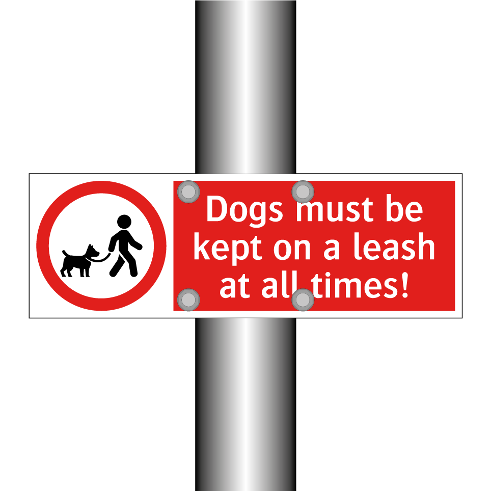 Dogs must be kept on a leash at all times!