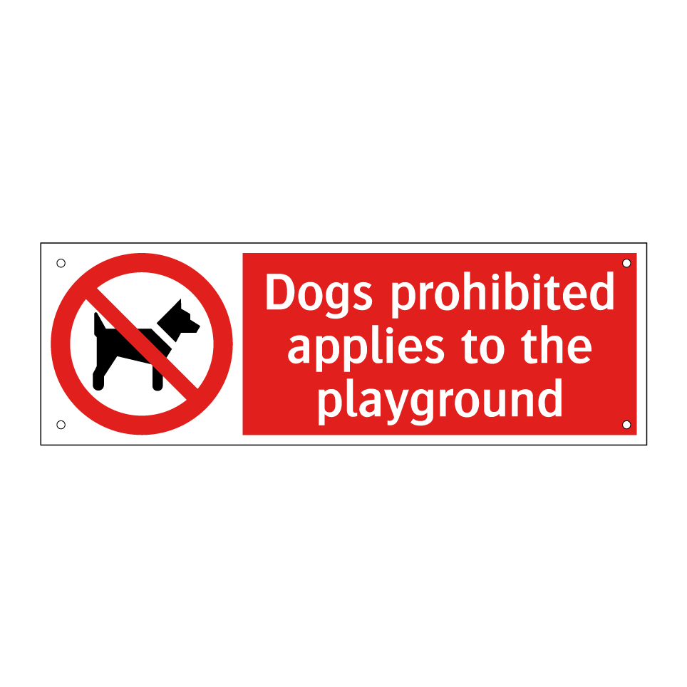 Dogs prohibited applies to the playground