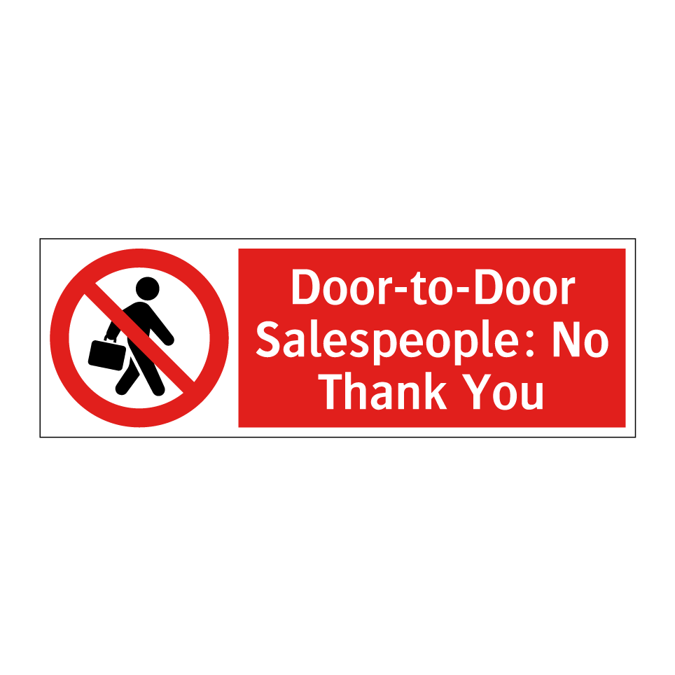 Door-to-Door Salespeople: No Thank You