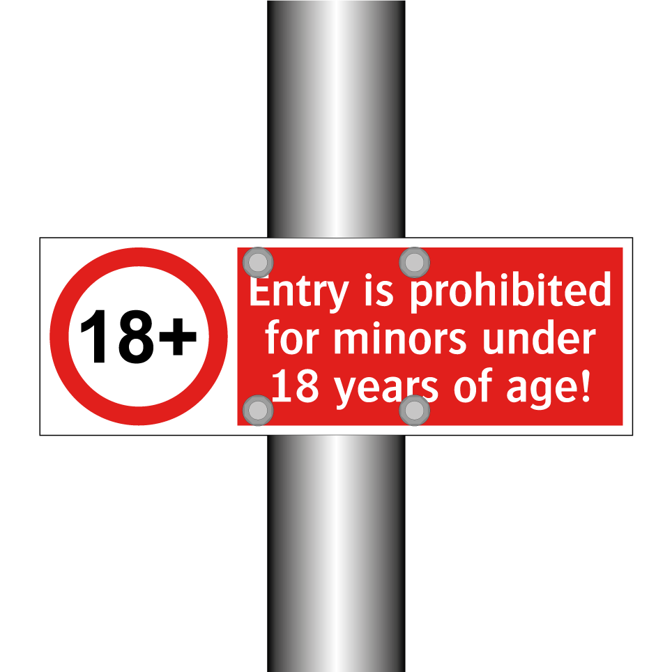 Entry is prohibited for minors under 18 years of age!