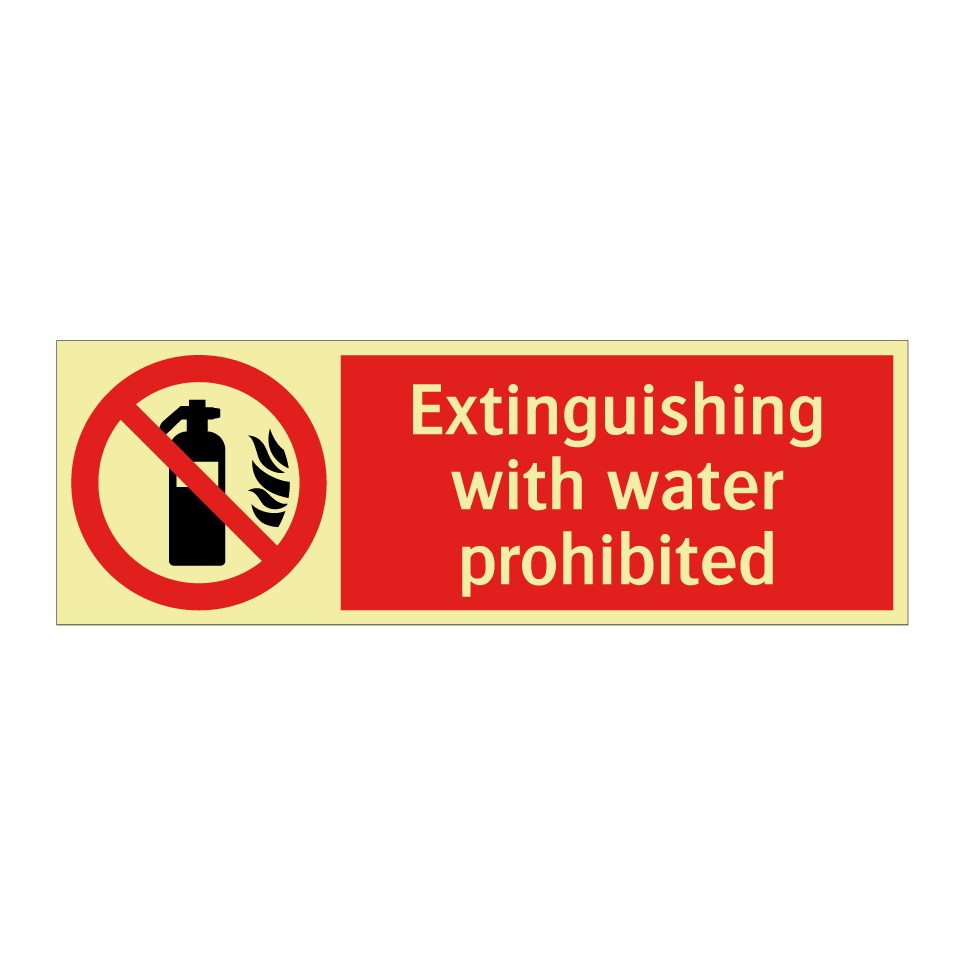 Extinguishing with water prohibited