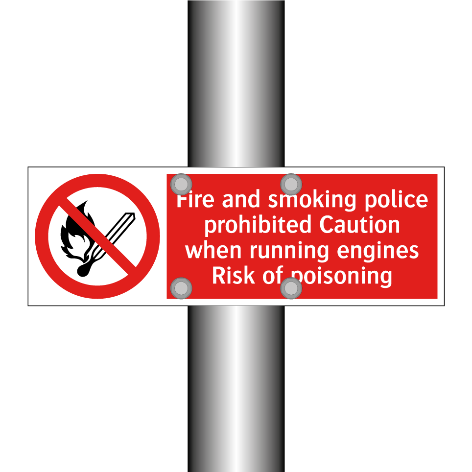 Fire and smoking police prohibited Caution when running engines Risk of poisoning