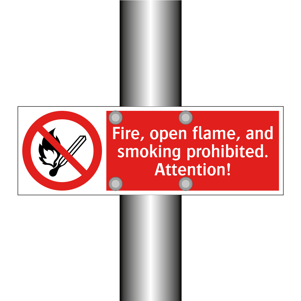 Fire, open flame, and smoking prohibited. Attention!