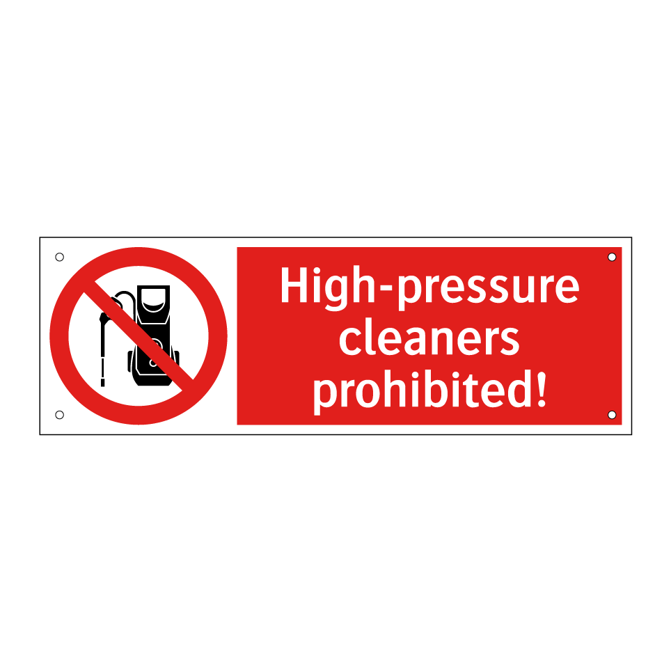 High-pressure cleaners prohibited!