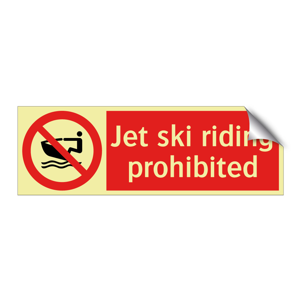 Jet ski riding prohibited