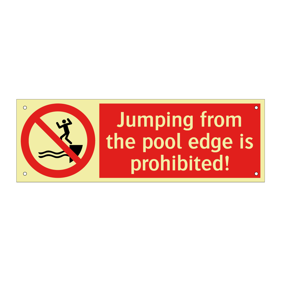 Jumping from the pool edge is prohibited!