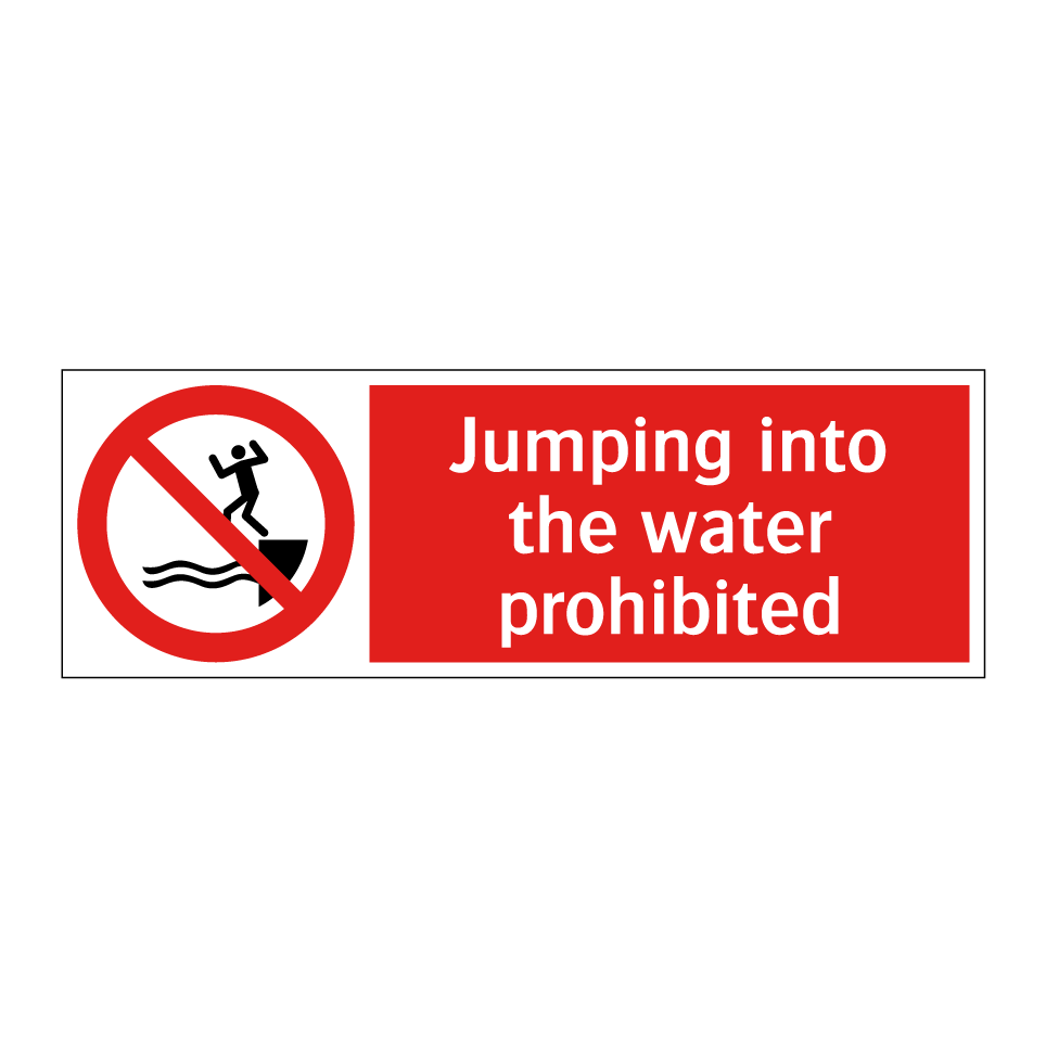 Jumping into the water prohibited