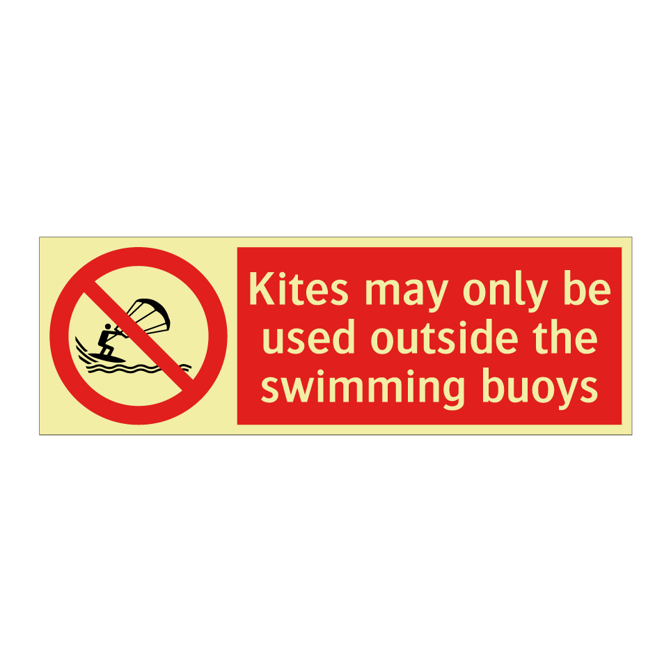 Kites may only be used outside the swimming buoys