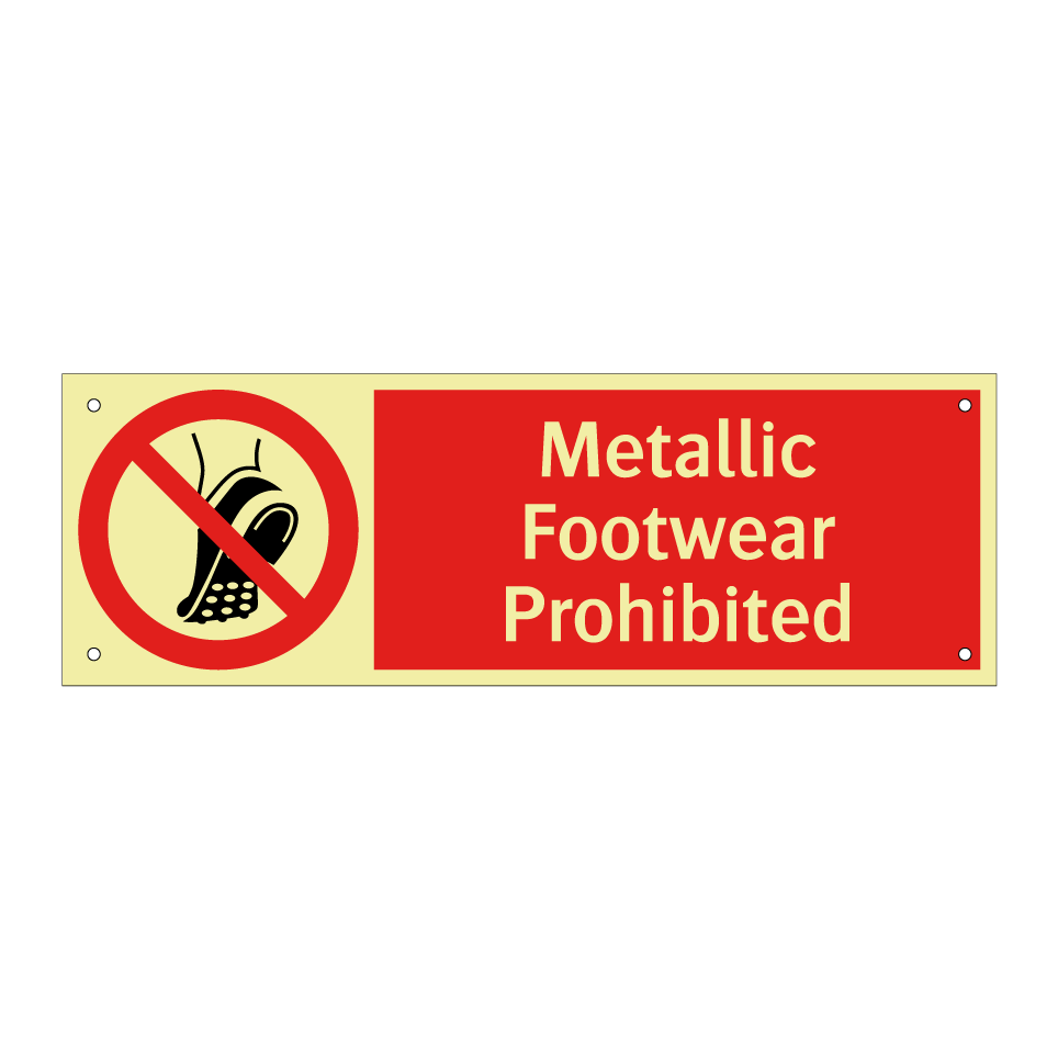 Metallic Footwear Prohibited