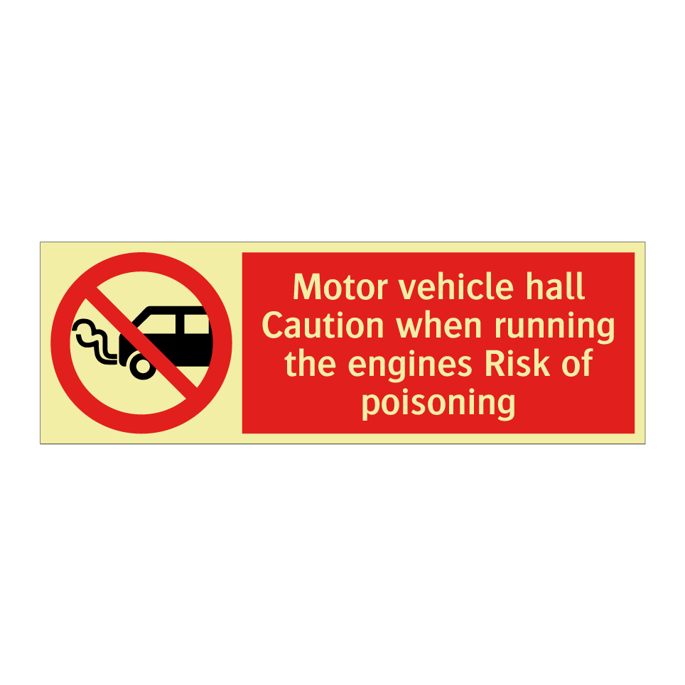 Motor vehicle hall Caution when running the engines Risk of poisoning