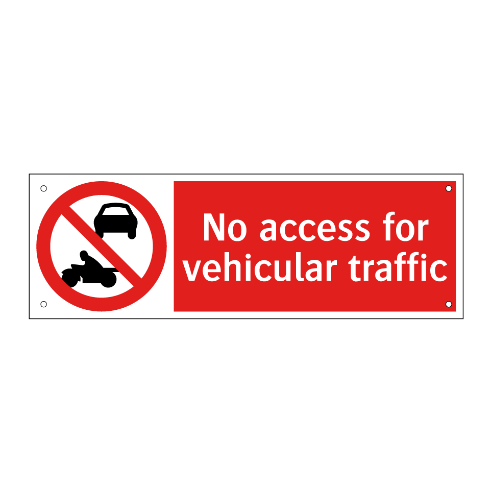 No access for vehicular traffic