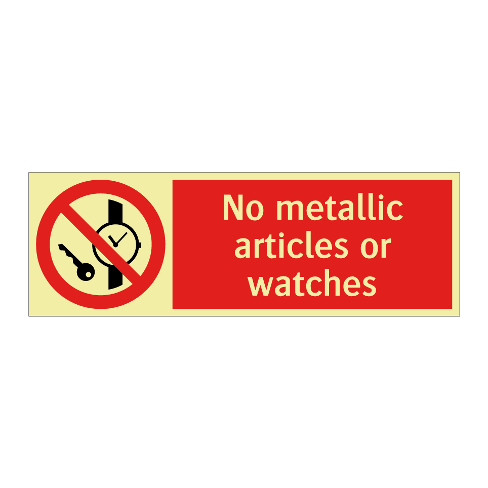 No metallic articles or watches