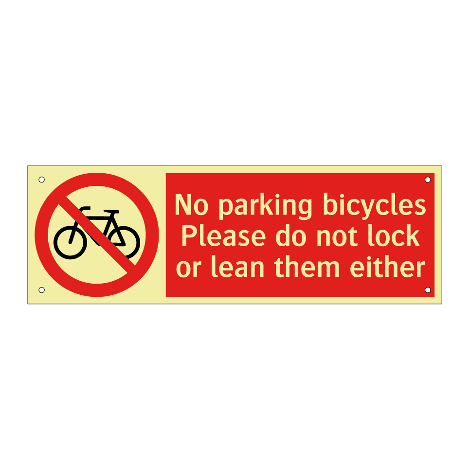 No parking bicycles Please do not lock or lean them either