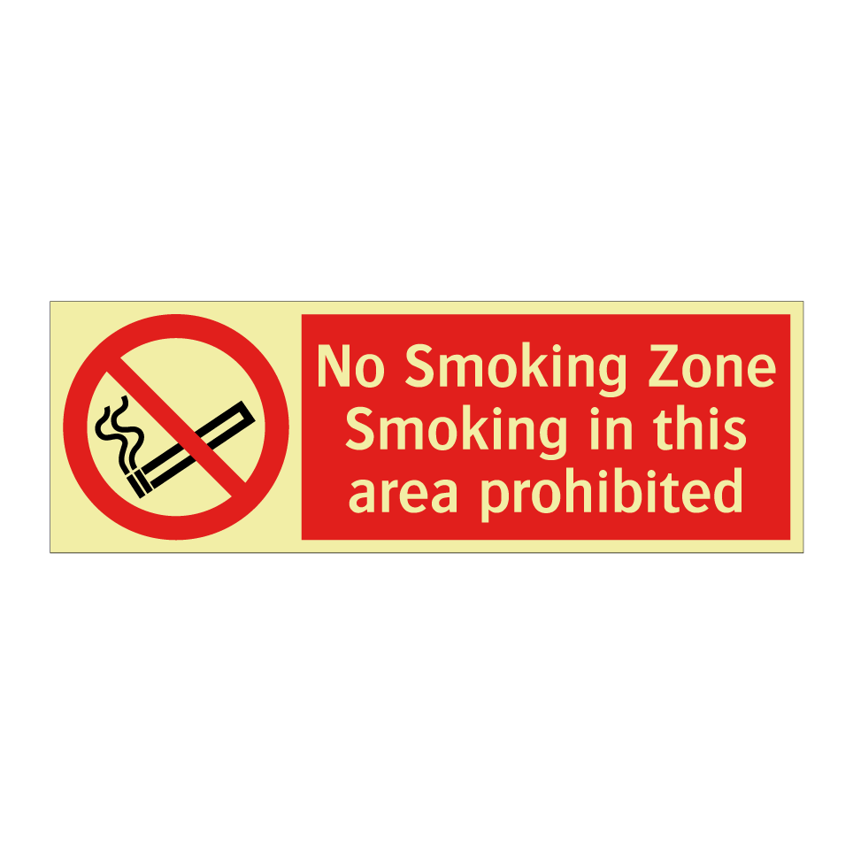 No Smoking Zone Smoking in this area prohibited