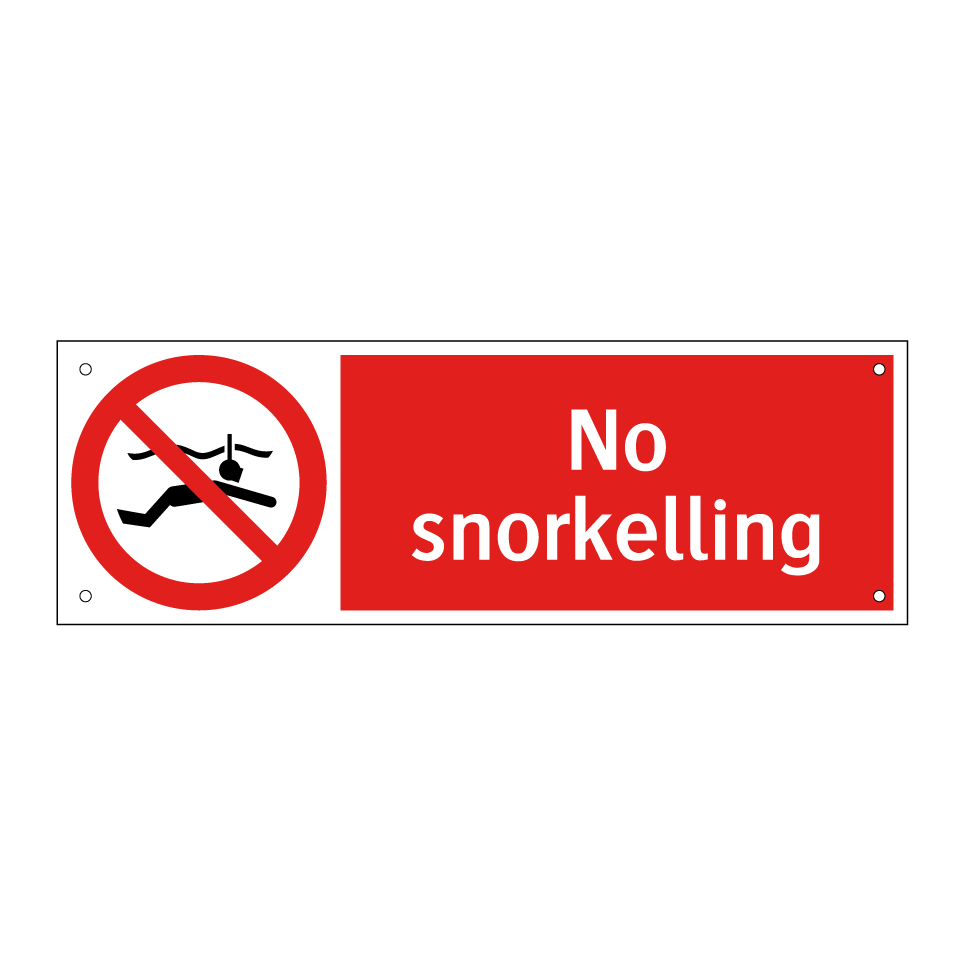 No snorkelling
