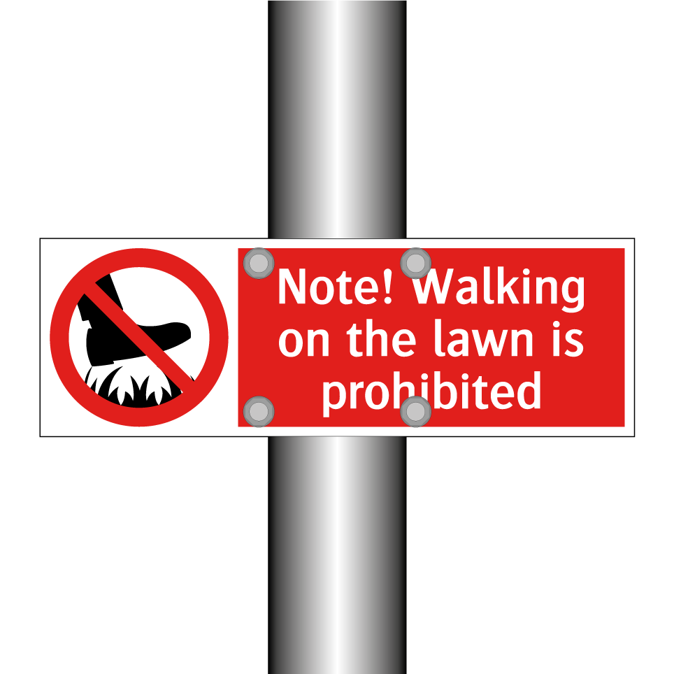 Note! Walking on the lawn is prohibited