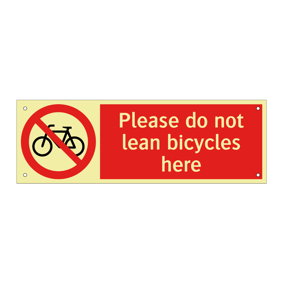 Please do not lean bicycles here