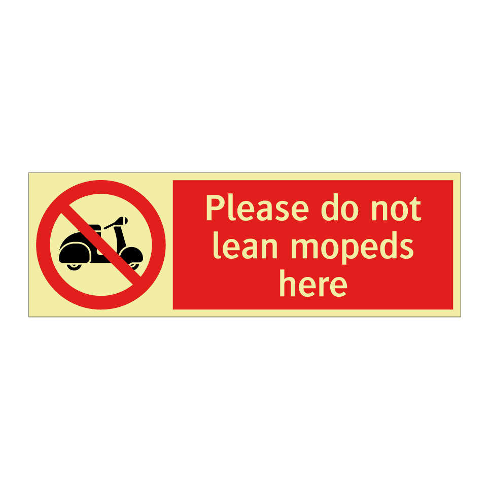 Please do not lean mopeds here