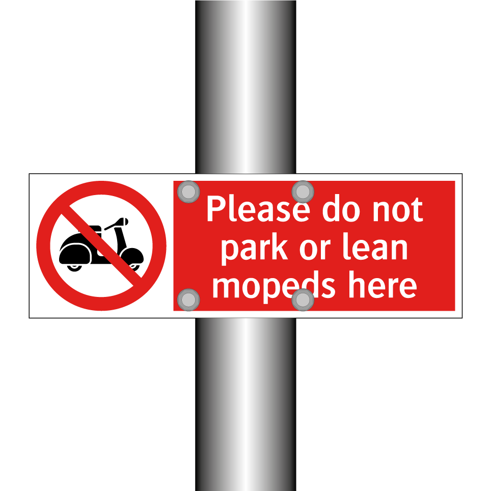 Please do not park or lean mopeds here