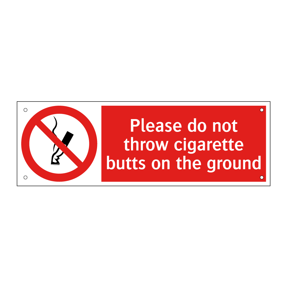 Please do not throw cigarette butts on the ground