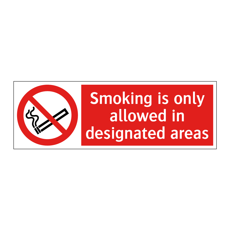 Smoking is only allowed in designated areas