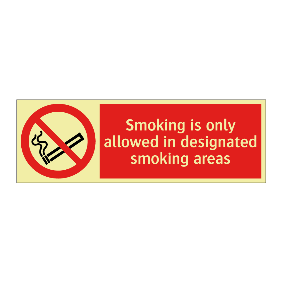 Smoking is only allowed in designated smoking areas