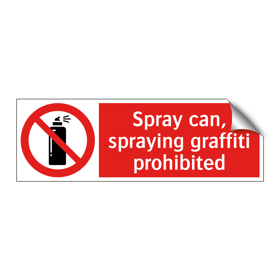 Spray can, spraying graffiti prohibited