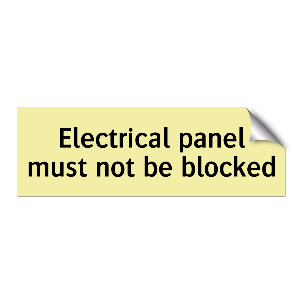 Electrical panel must not be blocked